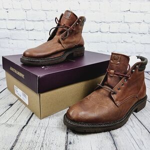 JOHNSTON & MURPHY | Kipton tan laceup distressed leather boots
